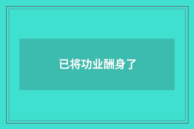 已将功业酬身了