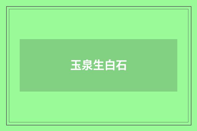 玉泉生白石