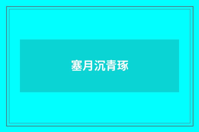 塞月沉青琢