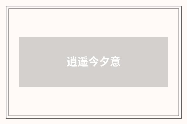 逍遥今夕意