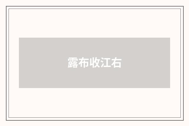 露布收江右