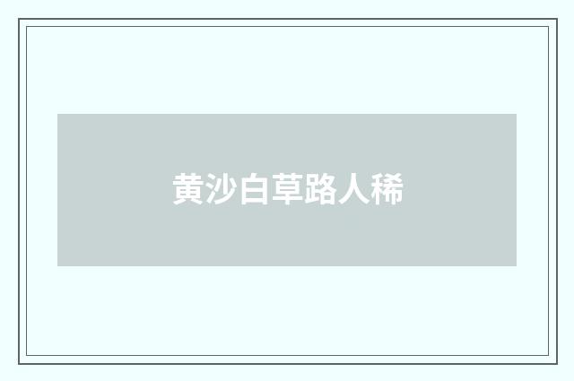 黄沙白草路人稀