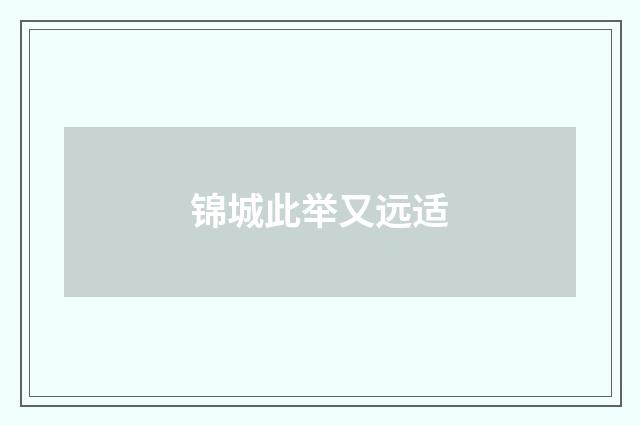 锦城此举又远适