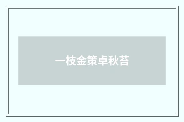 一枝金策卓秋苔