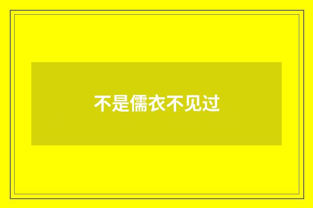 不是儒衣不见过