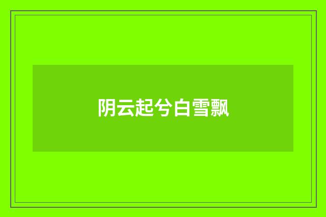 阴云起兮白雪飘