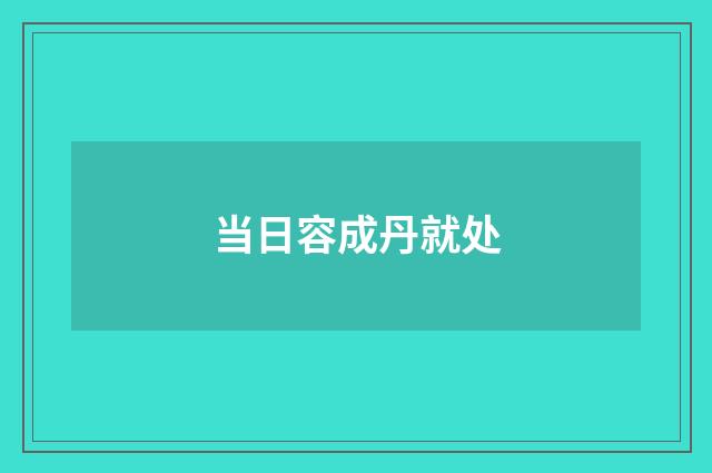 当日容成丹就处