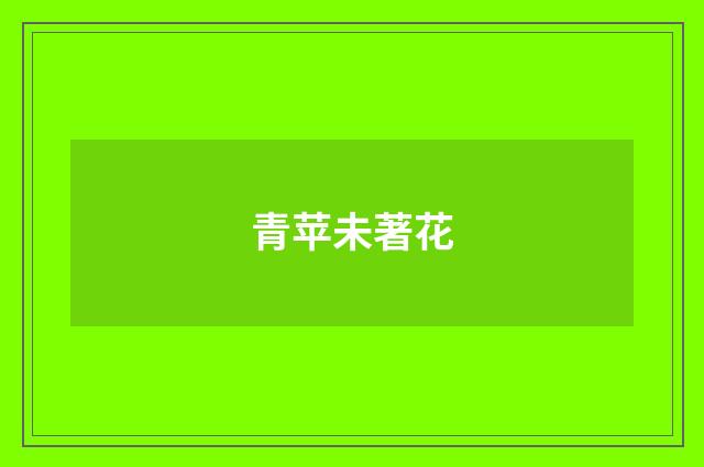 青苹未著花