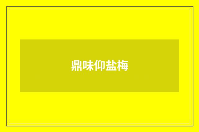 鼎味仰盐梅