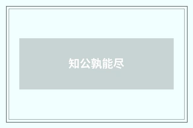 知公孰能尽