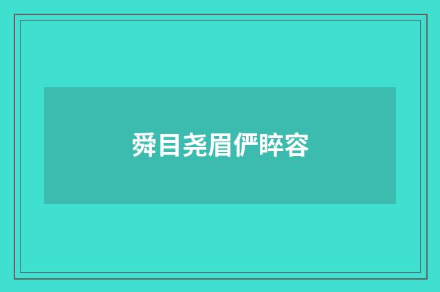 舜目尧眉俨睟容