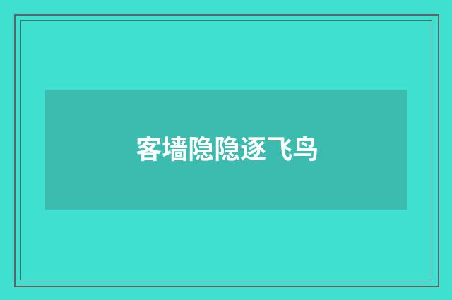 客墙隐隐逐飞鸟