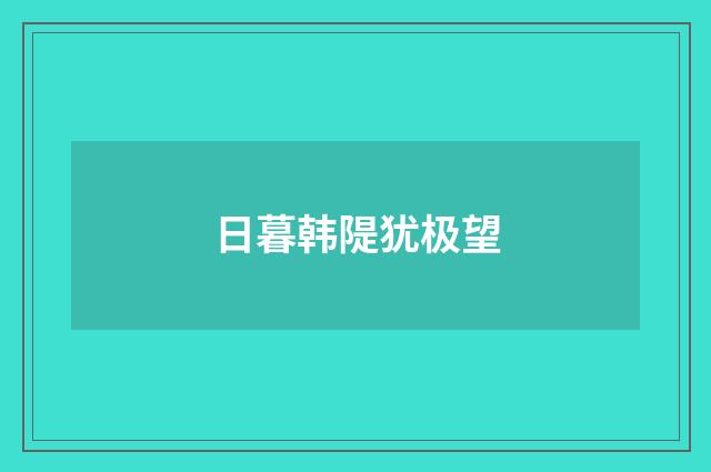 日暮韩隄犹极望