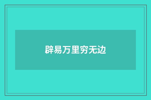 辟易万里穷无边