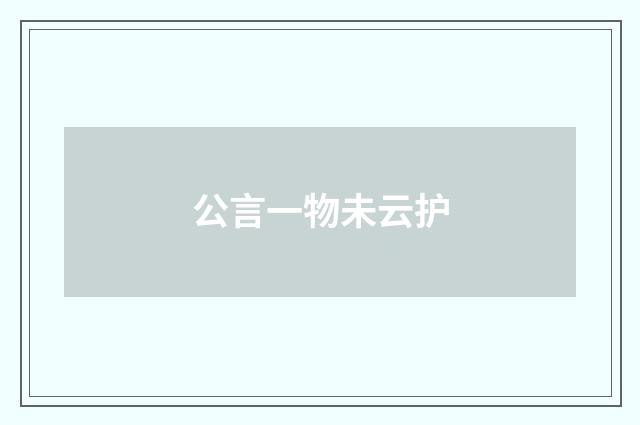 公言一物未云护
