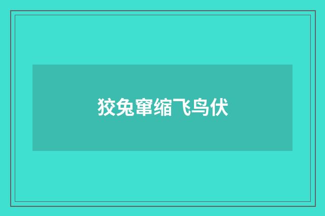 狡兔窜缩飞鸟伏