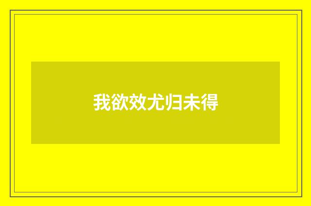 我欲效尤归未得