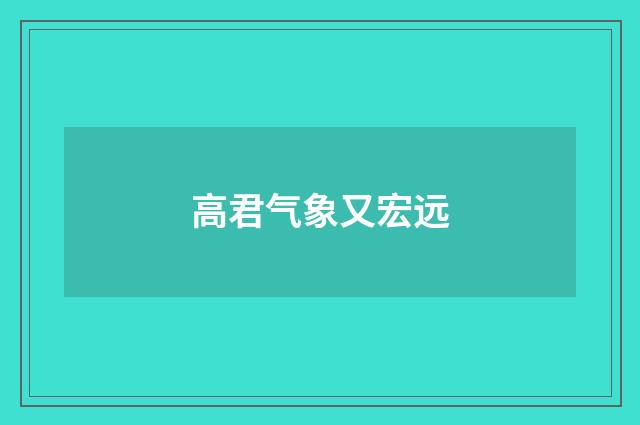 高君气象又宏远