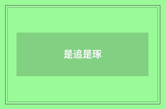 是追是琢