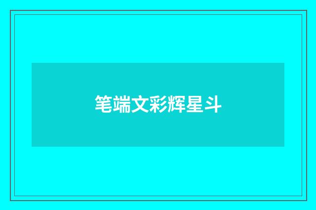 笔端文彩辉星斗