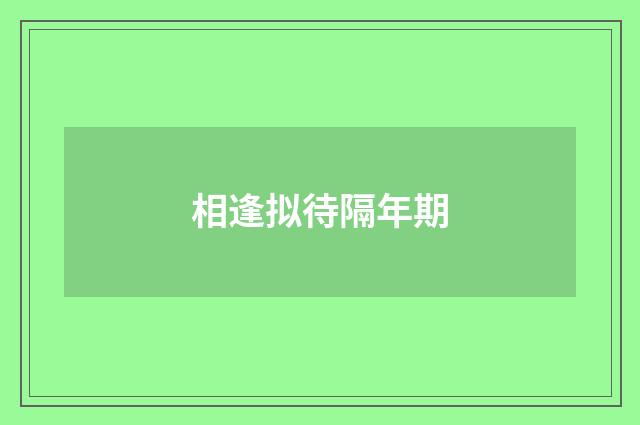相逢拟待隔年期