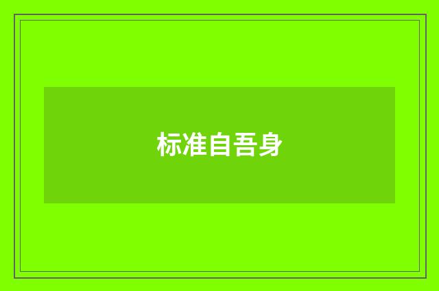 标准自吾身