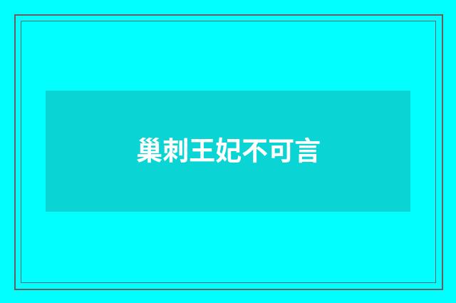 巢刺王妃不可言