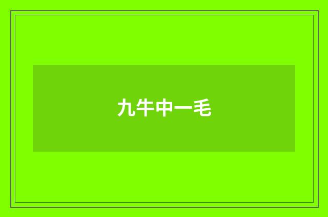 九牛中一毛