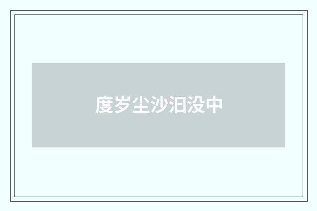 度岁尘沙汩没中
