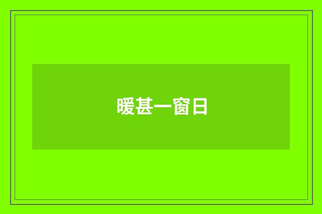 暖甚一窗日