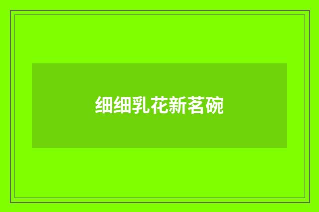 细细乳花新茗碗