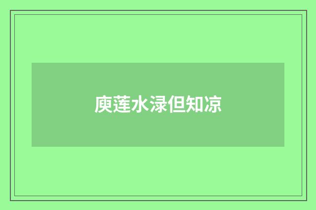 庾莲水渌但知凉