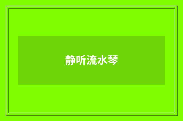 静听流水琴