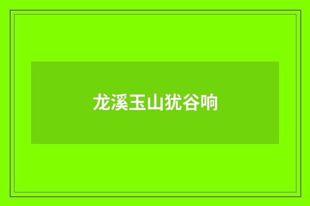 龙溪玉山犹谷响
