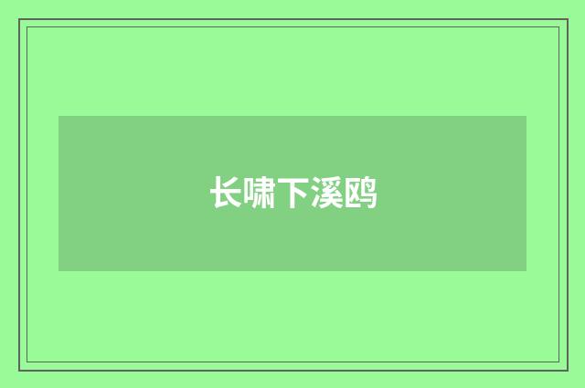 长啸下溪鸥
