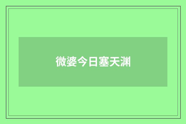 微婆今日塞天渊