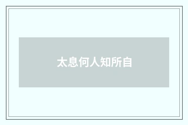 太息何人知所自