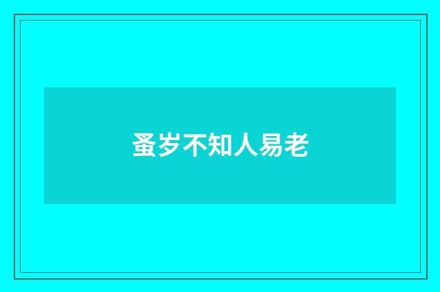 蚤岁不知人易老