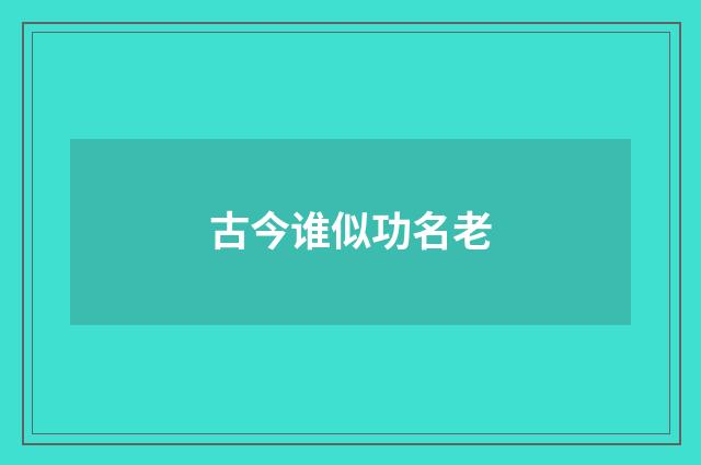 古今谁似功名老