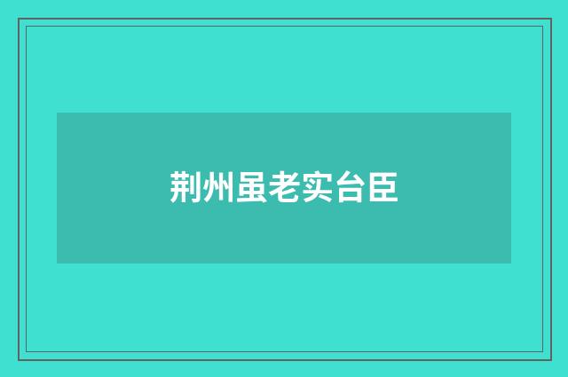 荆州虽老实台臣