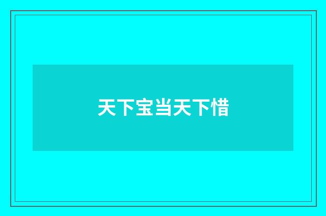 天下宝当天下惜