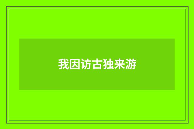 我因访古独来游