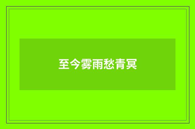 至今雾雨愁青冥