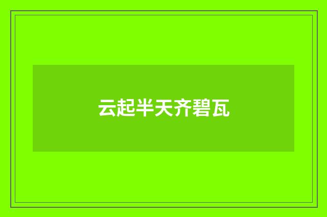 云起半天齐碧瓦