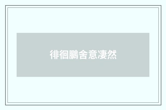 徘徊鵩舍意凄然