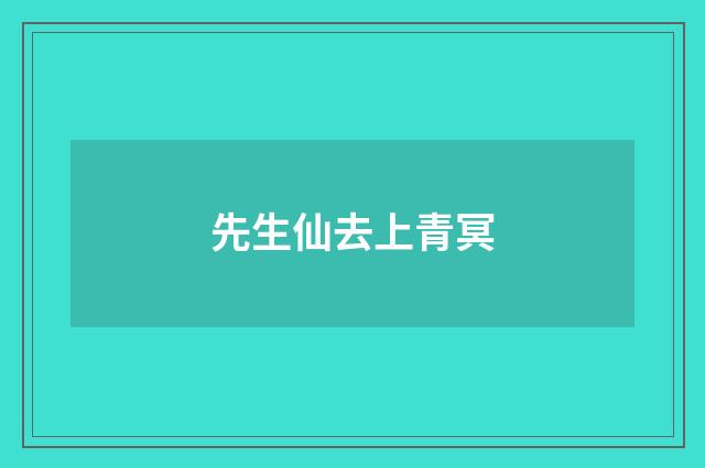 先生仙去上青冥