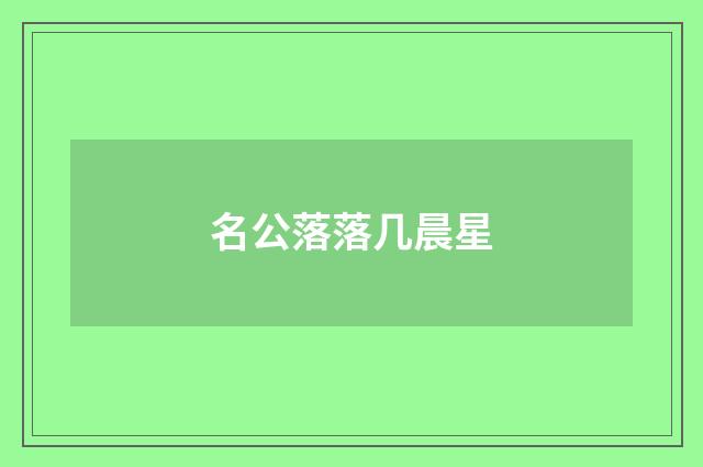 名公落落几晨星