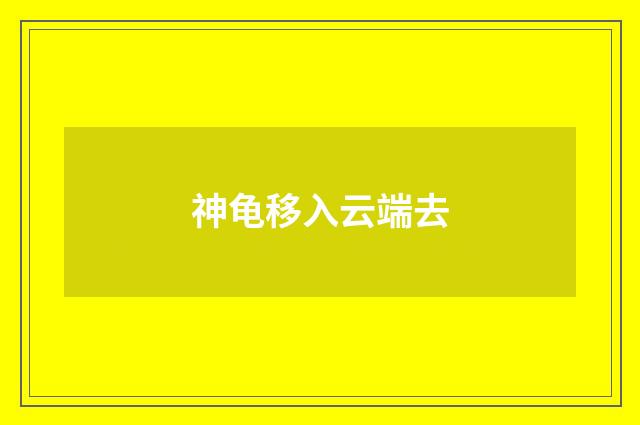 神龟移入云端去