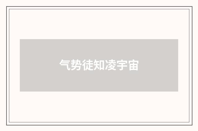 气势徒知凌宇宙