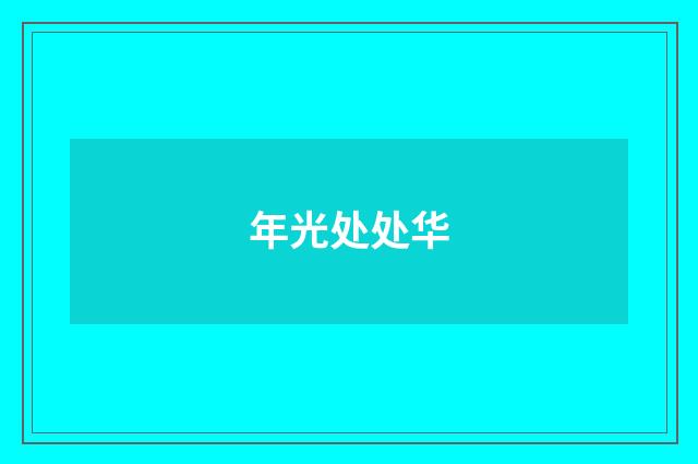 年光处处华